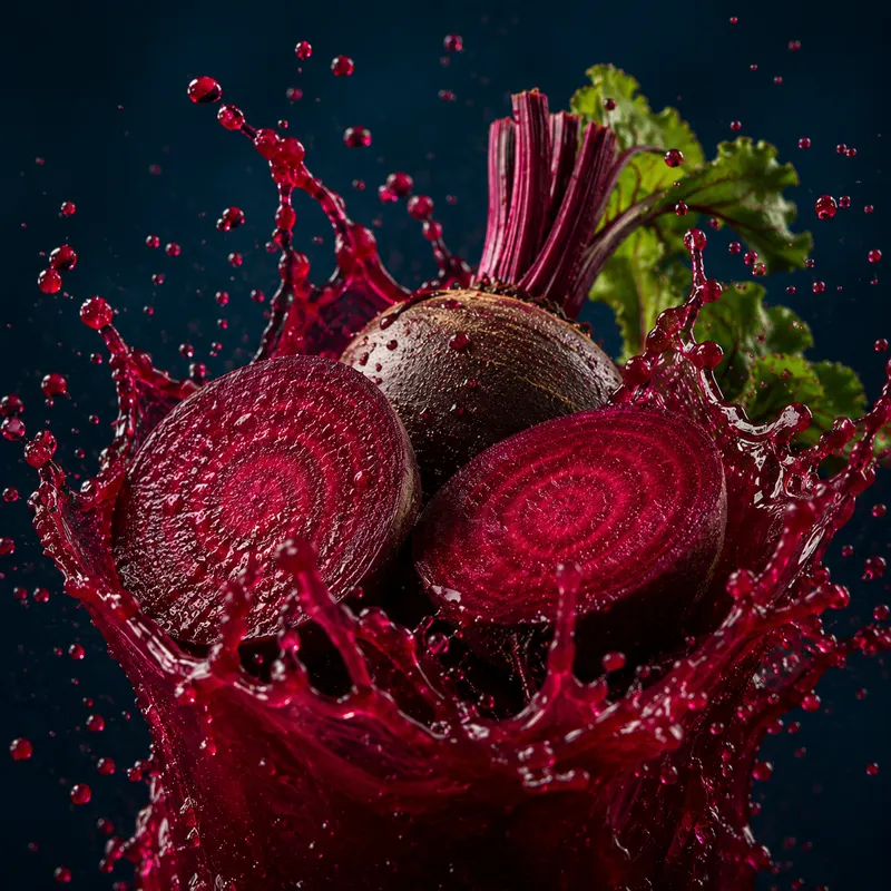 Ruby beetroot with magenta juice splash